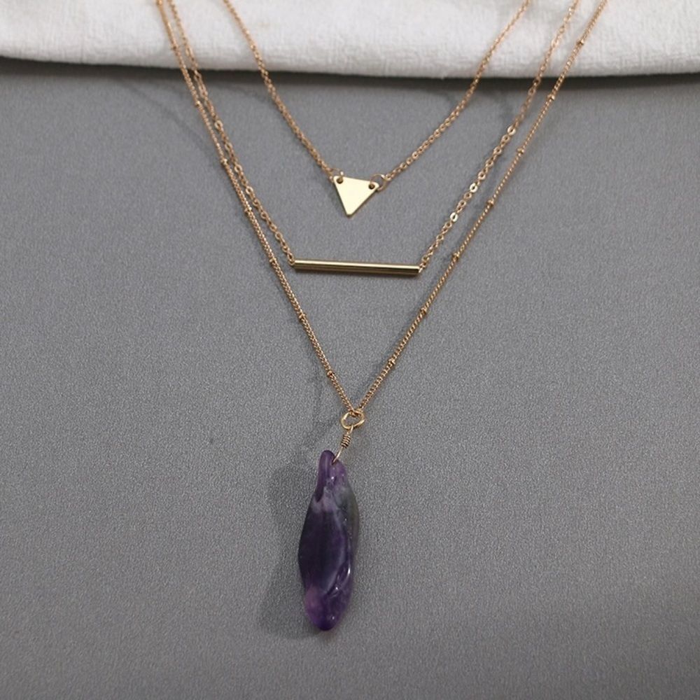 Three layers gold plated necklace - Picture 6 of 7